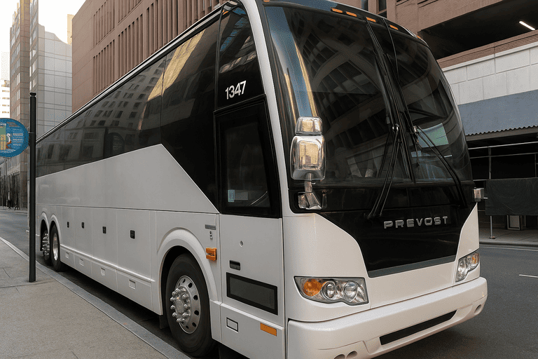 a Charter Bus Rental Round Rock coach bus