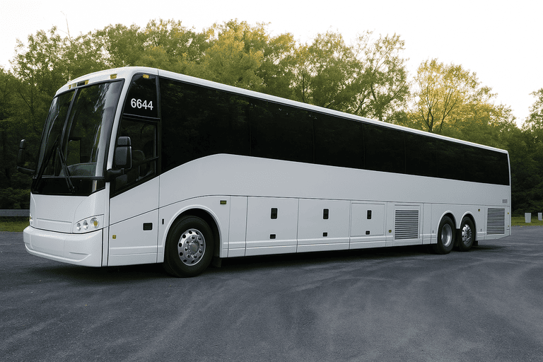 exterior of Charter Bus Rental Round Rock coach bus